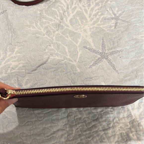 Maroon Leather Michael Kors Wristlet - Picture 3 of 4